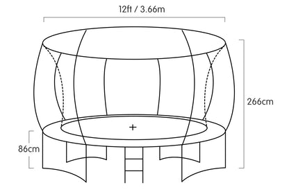 Trampoline 12 ft with Roof-Green