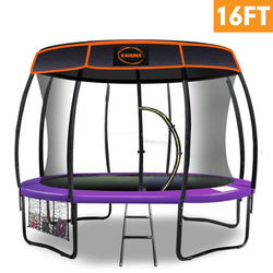Trampoline 16 ft with Roof - Orange Blue