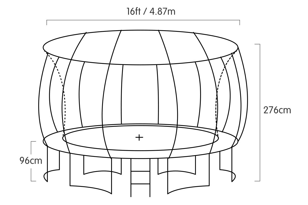 Kahuna Trampoline 16 ft with Basketball set - Orange