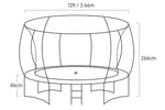 Kahuna Trampoline Pro 12ft - Reversible pad, Emoji Mat, Basketball Set