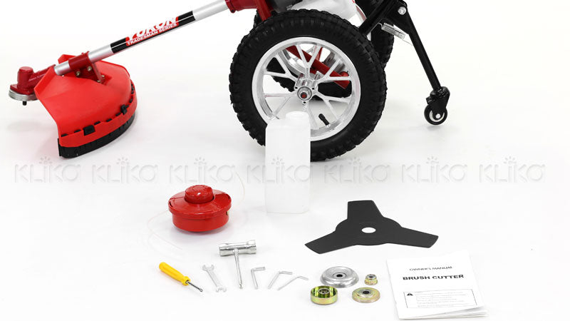 Yukon 52cc Wheeled Petrol Garden Line Trimmer Brush Cutter