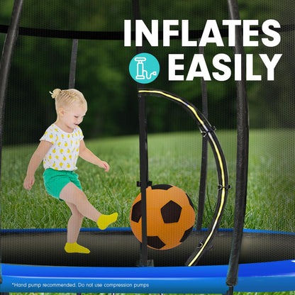 Trampoline Inflatable Football Play Ball Kids Soft Soccer- Orange