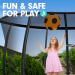 Trampoline Inflatable Football Play Ball Kids Soft Soccer- Orange