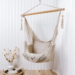 Ultimate Comfort with the Havana Cream Hanging Hammock Chair