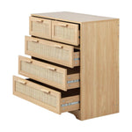 Unveiling the Versatile 5-Drawer Chest of Drawers with Rattan Accents
