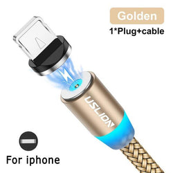 USLION 2M GOLD Magnetic USB Cable For iPhone 12