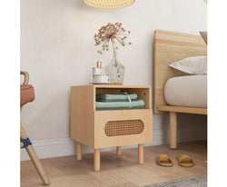 Versatile bedside table in White/Maple