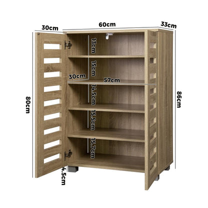 Versatility of the Shoe Cabinet Shoe Rack Footwear Storage-Natural beige\White