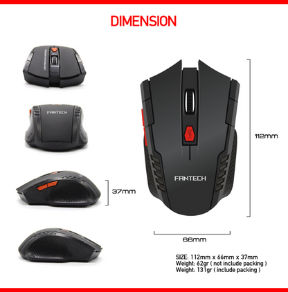 W4 Raigor Wireless Gaming Mouse Black 
