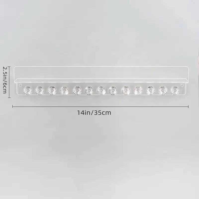 Wall-Mounted Jewelry Organizer with Display Shelf and 13 Hooks