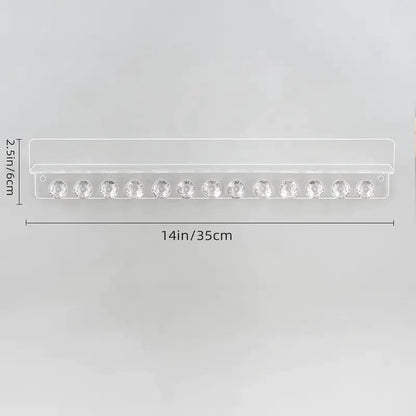Wall-Mounted Jewelry Organizer with Display Shelf and 13 Hooks