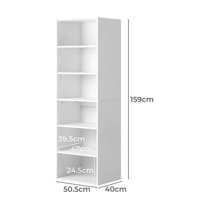 Wardrobe Shelf Unit Clothes Storage Cabinet 6 Shelves Organiser Rack