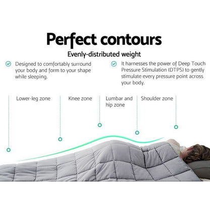 Laura Hill Weighted Blanket Heavy Kids Quilt Doona 5Kg - Grey