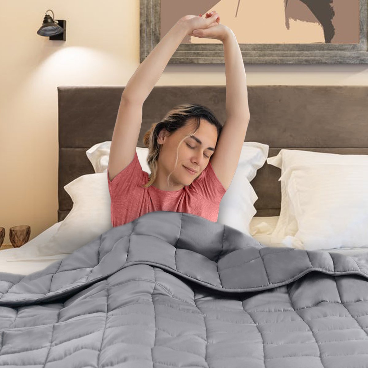 Laura Hill Weighted Blanket Heavy Kids Quilt Doona 7Kg - Grey