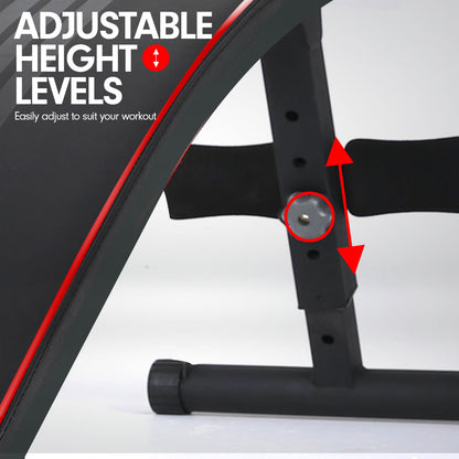 PowerTrain Inclined Sit up bench with Resistance bands Push up Bars