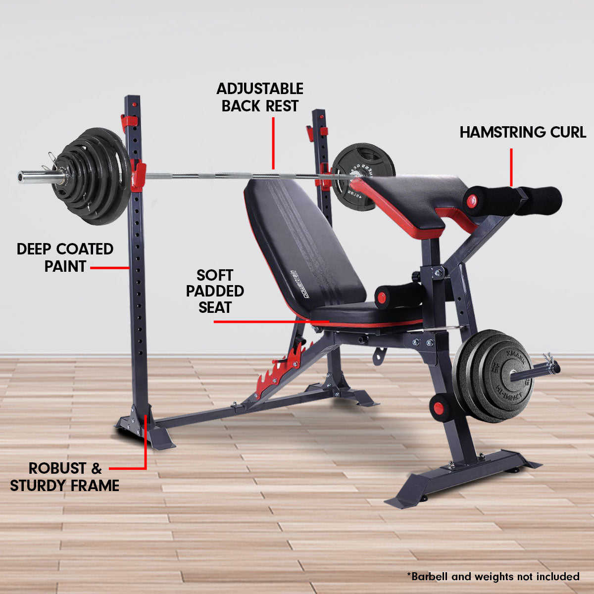 Powertrain Home Gym Bench Press Incline Decline Preachers Curl