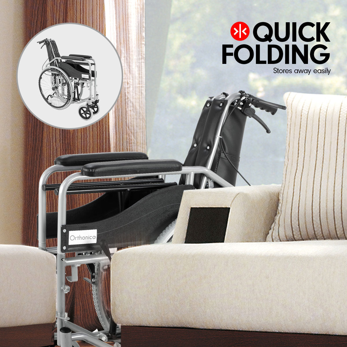 Orthonica Recliner Folding Wheelchair - Commander