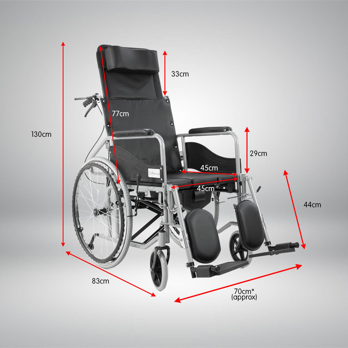 Orthonica Recliner Folding Wheelchair - Commander