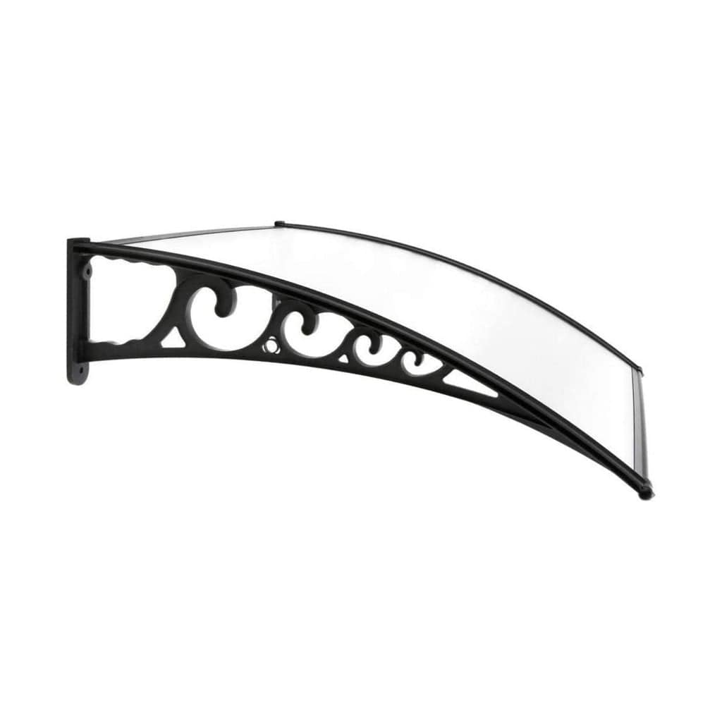 Window Door Awning Canopy Outdoor UV Patio Rain Cover Clear - White