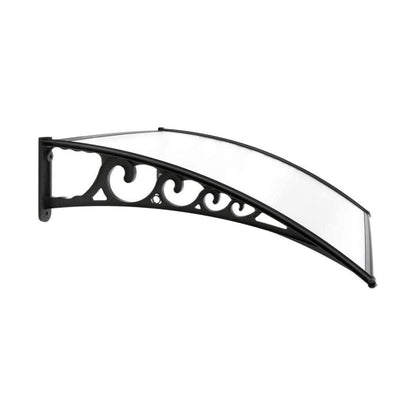 Window Door Awning Canopy Outdoor UV Patio Rain Cover Clear - White