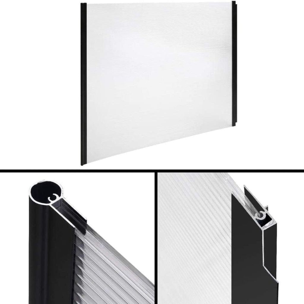 Window Door Awning Canopy Outdoor UV Patio Rain Cover Clear - White