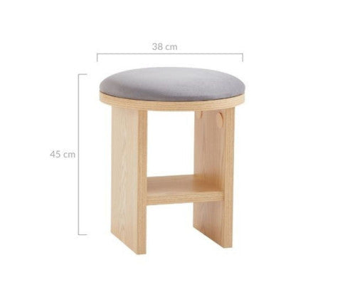 Wooden Dining Chair Stool-Oak