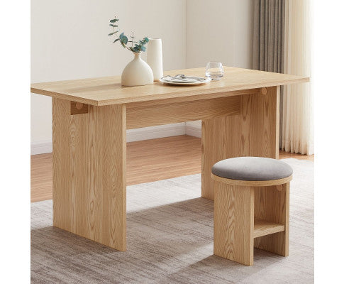 Wooden Dining Chair Stool-Oak