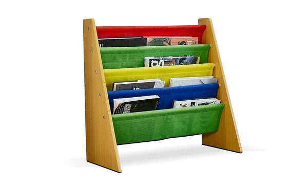  Wooden Kids Children Bookcase Bookshelf Toy Organiser Storage Bin Rack