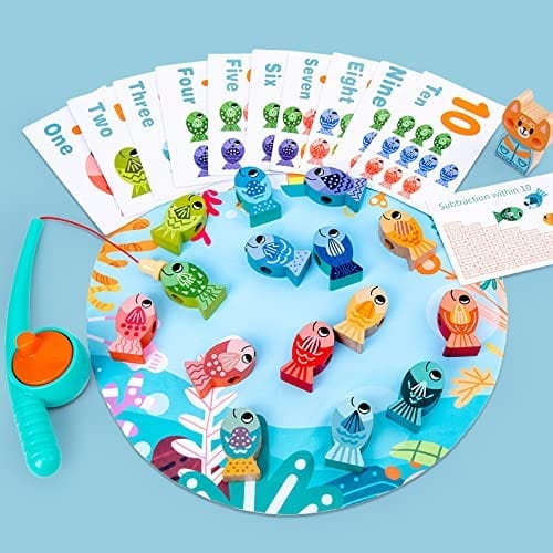 Game Fish Block Wooden Magnetic Fishing Game Block for Kids – Melbourne Home & Living