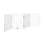Wooden Pet Gate Dog Fence Safety Stair Barrier Security Door 4 Panels