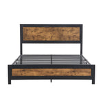 Wooden Rivets and Storage Drawers Double/Queen Metal Bed Frame