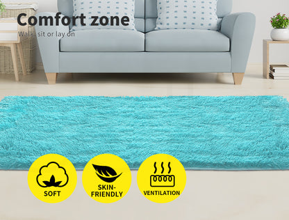 Designer Soft Shag Shaggy Floor Confetti Rug Carpet Home Decor 200x230cm White