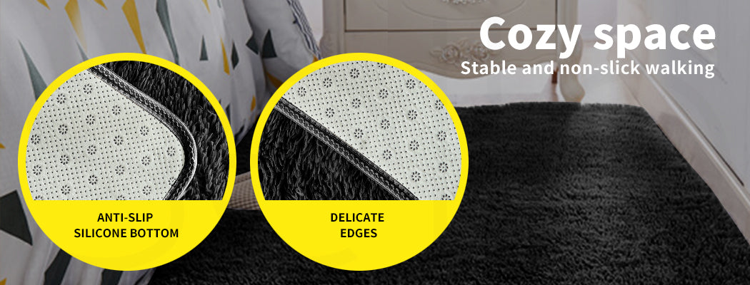 Designer Soft Shag Shaggy Floor Confetti Rug Carpet Home Decor 200x230cm White
