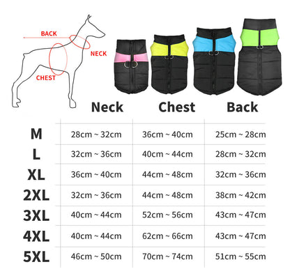 PaWz Dog Winter Jacket Padded Waterproof Pet Clothes Windbreaker Coat L Blue