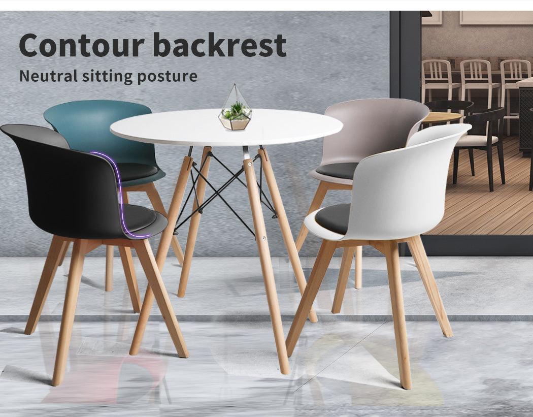 PU Leather 4Pcs Office Meeting Chair Set -Black / White / Brown / Blue