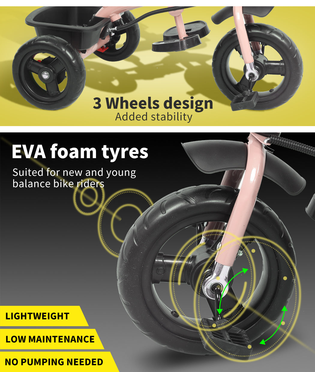 Ultra-lightweight Kids Balance Bicycle-pink