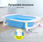 Baby Bath Tub Infant Toddlers Foldable Bathtub Folding Safety Bathing ShowerBlue