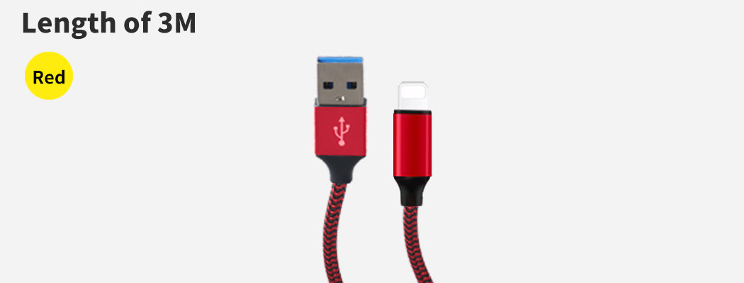 5x USB Fast Charging Cable iPhone Red