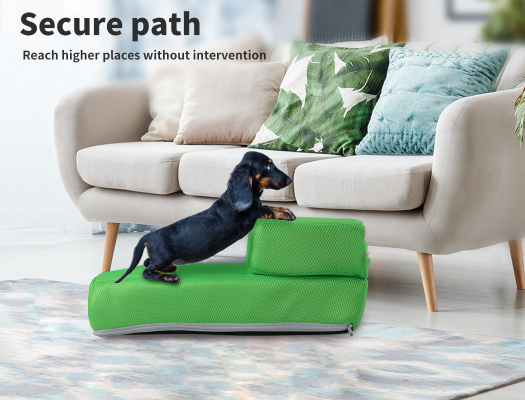 Portable Foldable Pet Stairs Green