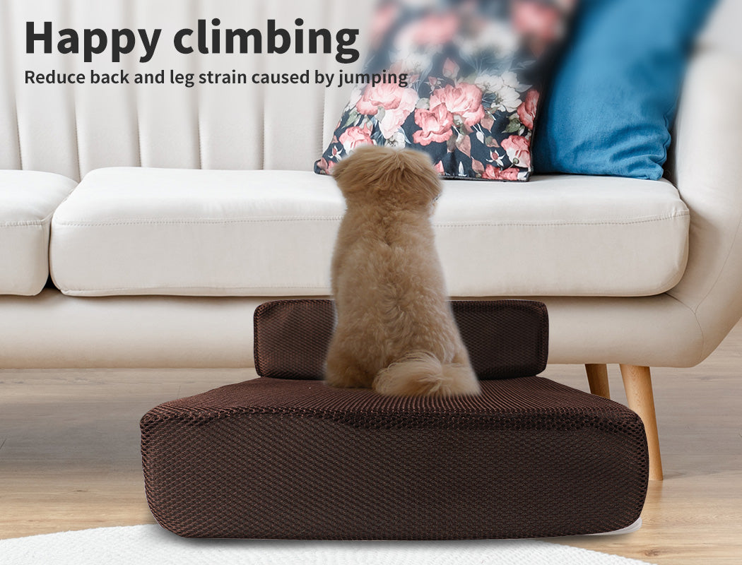 Portable Foldable Pet Stairs Brown