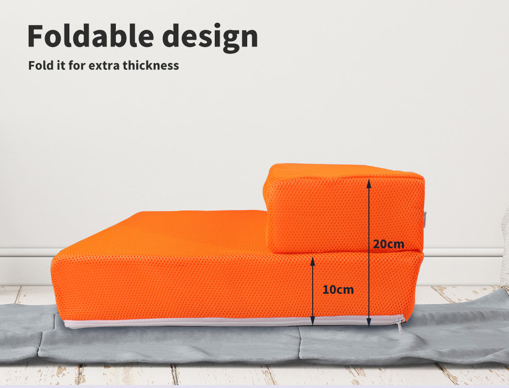 Portable Foldable Pet Stairs Orange