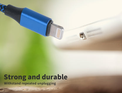 5x USB Fast Charging Cable iPhone Blue