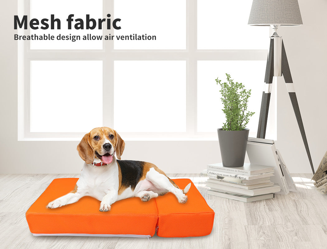 Portable Foldable Pet Stairs Orange
