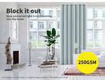 2x Blockout Curtains Panels 3 Layers Eyelet Room Darkening 140x160cm Grey