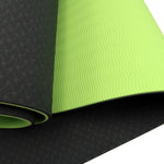 Powertrain Eco-Friendly TPE Pilates Exercise Yoga Mat 8mm - Black Green