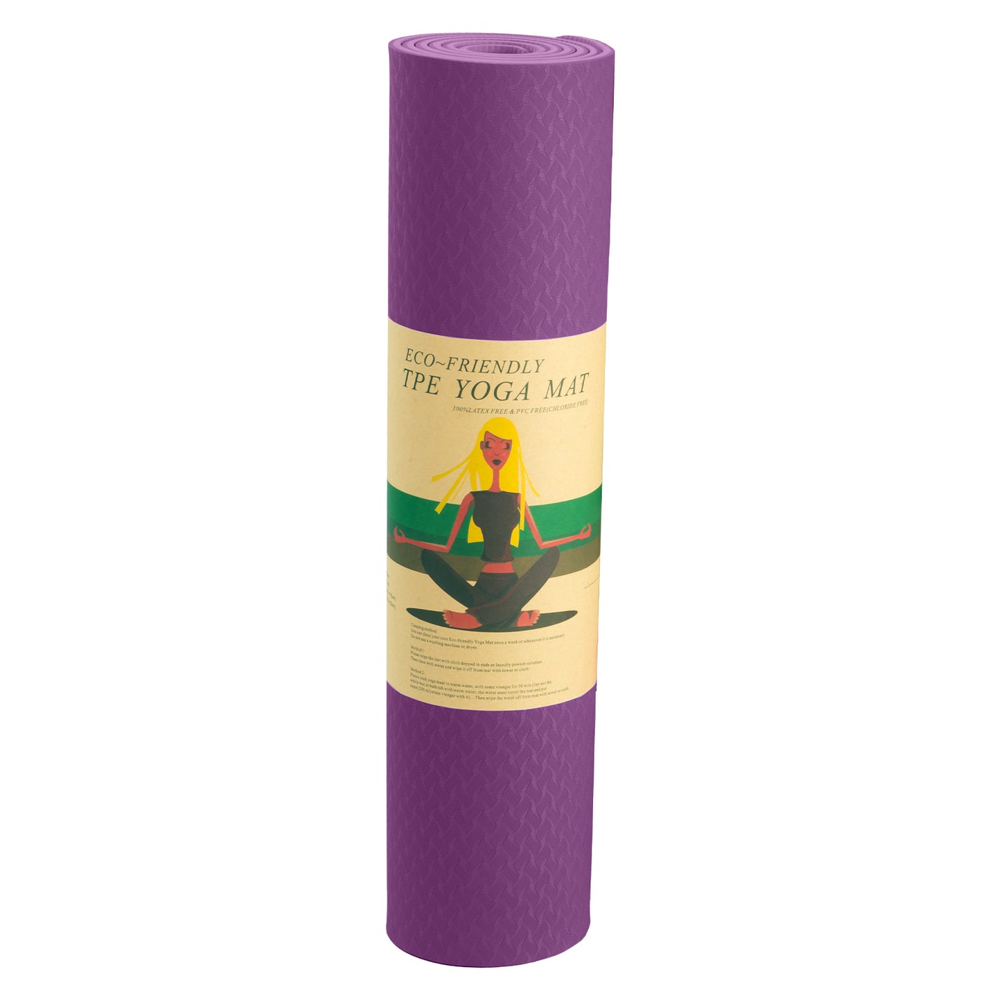 Powertrain Eco-Friendly TPE Yoga Pilates Exercise Mat 6mm - Purple