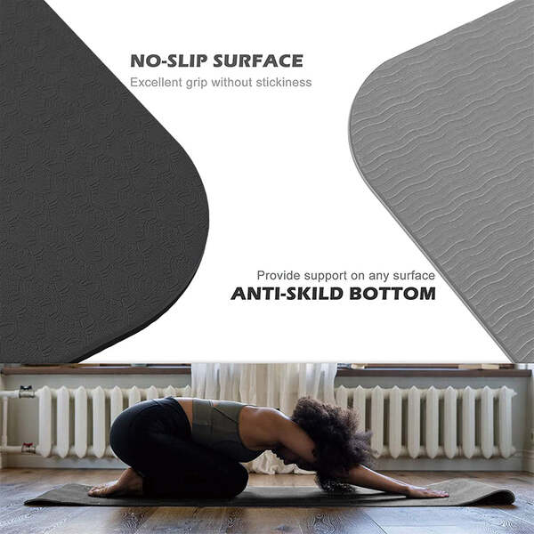 Yoga Mat Bags & Straps Yoga Mat Exercise Workout Mats Fitnessm Mat For Home Workout Home Gym Extra Thick Large 6Mm